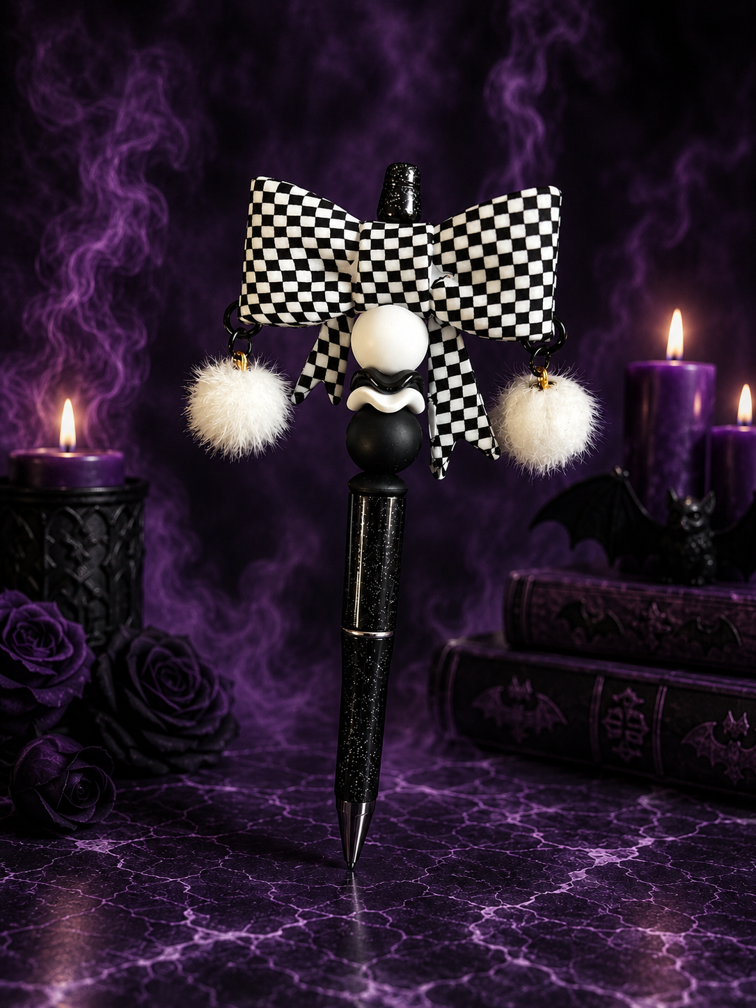 Checkered Bow Pen