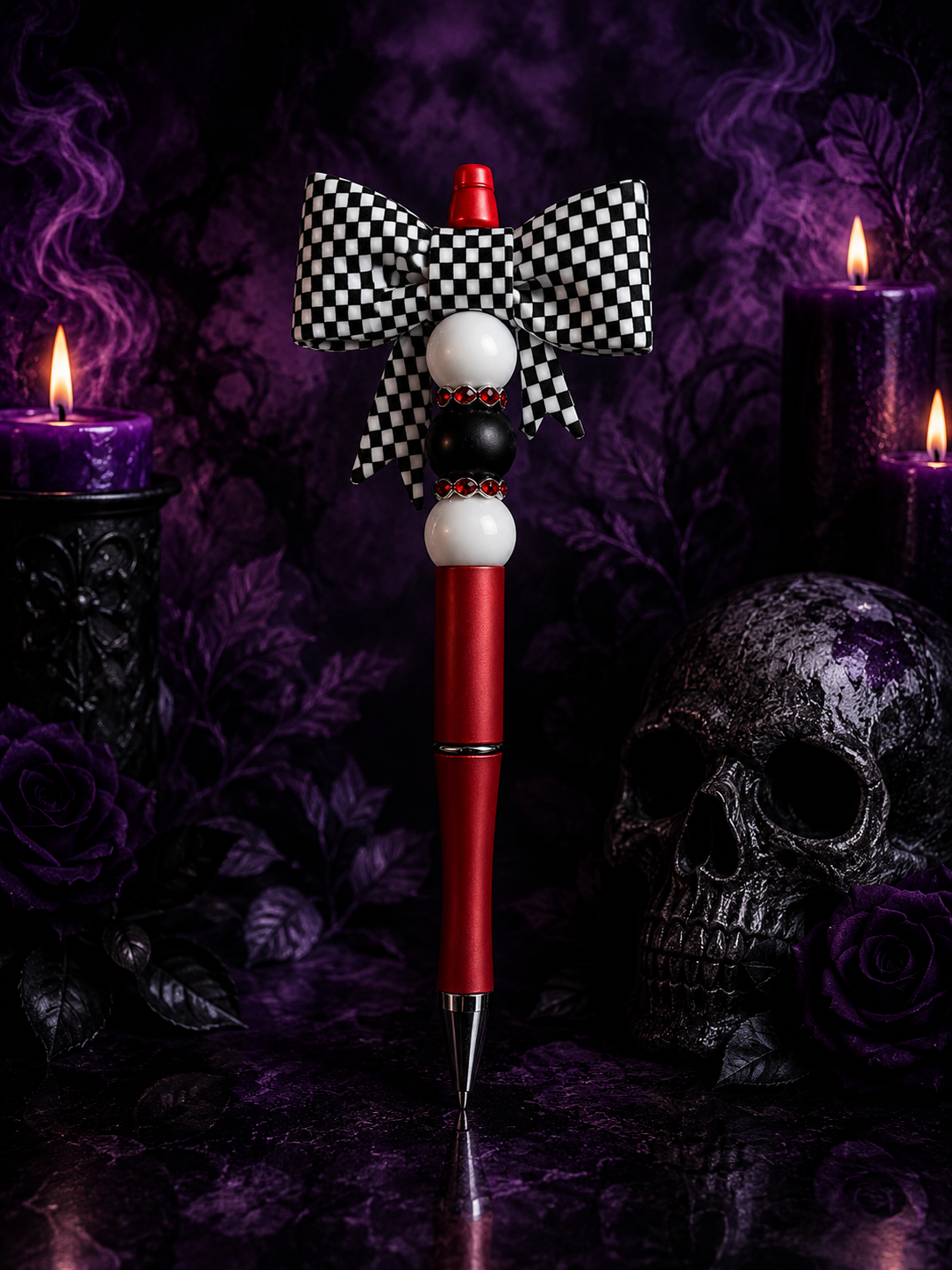 Checkered Bow Pen