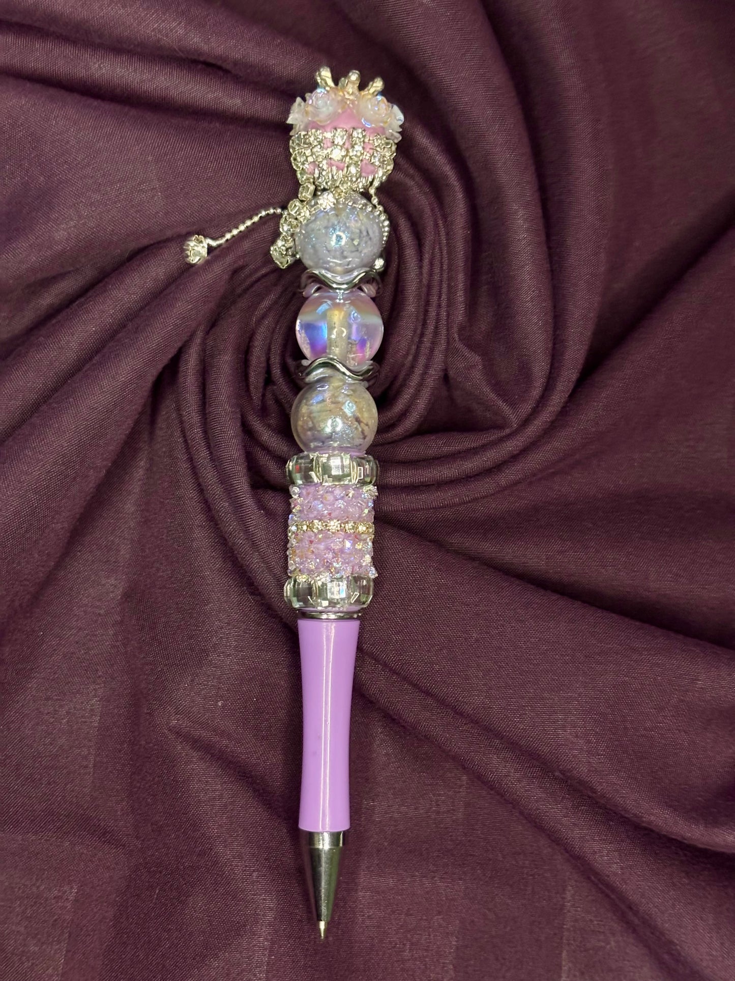 x Crown Dangle Flower Bead Pen